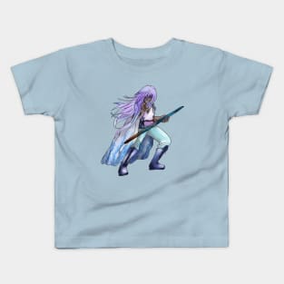 Dark elf druid with a wood staff Kids T-Shirt